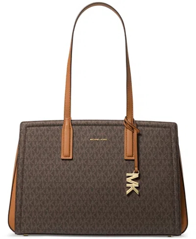 Michael Kors Michael  Laila Medium Tote In Brown,acorn