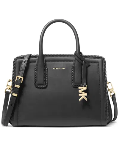 Michael Kors Michael  Laila Small Leather Satchel In Black