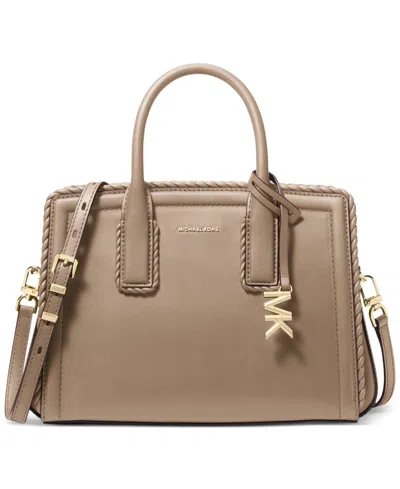 Michael Kors Michael  Laila Small Leather Satchel In Brown