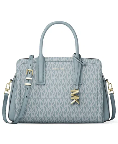 Michael Kors Michael  Laila Small Signature Logo Satchel In Blue