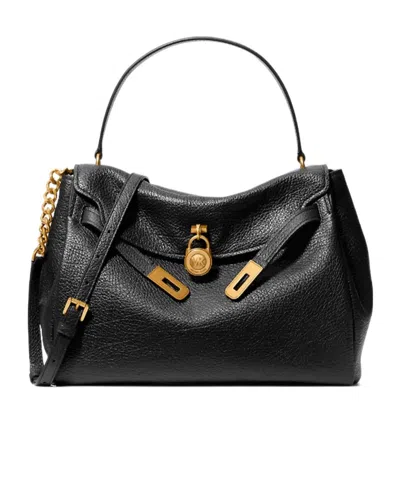 Michael Kors Michael  Large Textured Slouchy Satchel Bag In Black