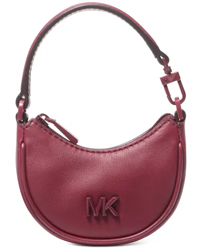 Michael Kors Michael  Leather Bag Charm In Crimson
