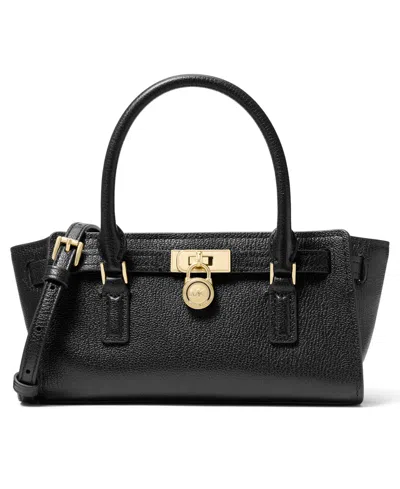 Michael Kors Michael  Leather Small Crossbody Satchel Handbag In Black