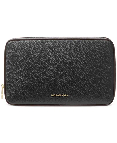Michael Kors Michael  Leather Tech Organizer Case In Black