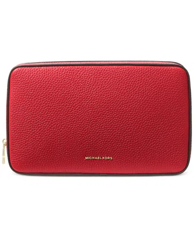 Michael Kors Michael  Leather Tech Organizer Case In Red