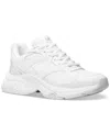 Michael Kors Logo-plaque Lace-up Sneakers In Optic White