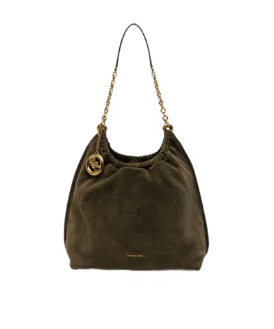 Michael Kors Michael  Loden Chain Shoulder Bag In Green