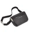 Michael Kors Michael  Logo Plus-size Fanny Pack, Created For Macys In Black Logo,silver