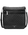 Michael Kors Michael  Logo Jet Set Charm Small North South Crossbody In Black,silver