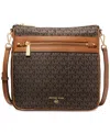 Michael Kors Michael  Logo Jet Set Charm Small North South Crossbody In Brown,acorn