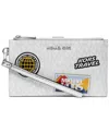 Michael Kors Michael  Logo Jet Set Double-zip Wristlet In Optic White,allum