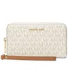 Michael Kors Michael  Jet Set Travel Continental Wallet In Vanilla,gold