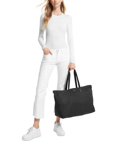 Michael Kors Michael  Logo Jet Set Travel Large Packable Tote In Black