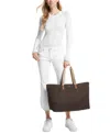 Michael Kors Michael  Logo Jet Set Travel Large Packable Tote In Brown,acorn