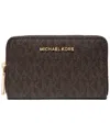 Michael Kors Michael  Logo Jet Set Zip-around Card Case