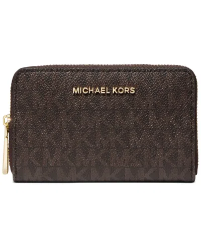 Michael Kors Michael  Logo Jet Set Zip-around Card Case