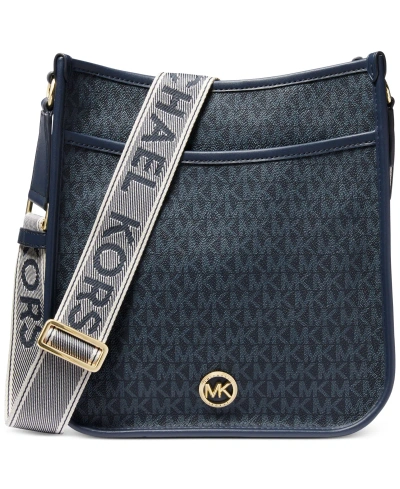 Michael Kors Michael  Logo Luisa Large North South Messenger In Blue