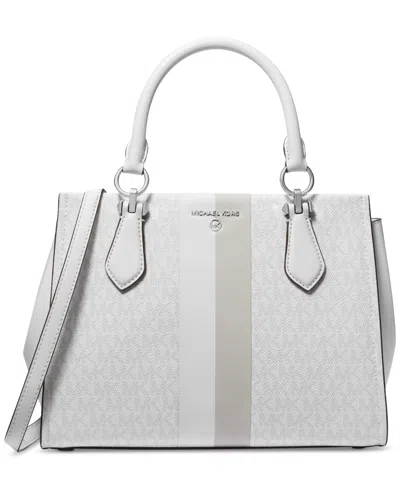Michael Kors Michael  Logo Marilyn Medium Satchel In Opt,allum