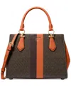 Michael Kors Michael  Logo Marilyn Medium Stripe Satchel