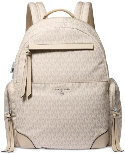 Michael Kors Michael  Logo Prescott Large Backpack In Light Sand
