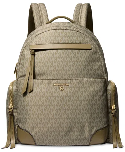 Michael Kors Michael  Logo Prescott Large Backpack In Safari Green