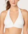 Michael Kors Michael  Logo-ring Halter Bikini Top, Created For Macy's In White