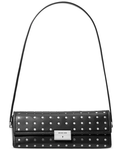 Michael Kors Michael  Ludlow Small Leather Convertible Pouchette In Black
