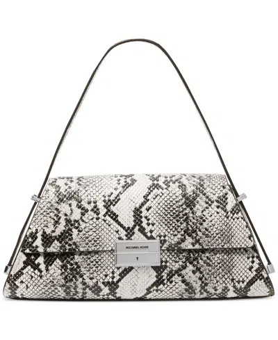 Michael Kors Michael  Ludlow Small Leather Convertible Shoulder Bag In Aluminum