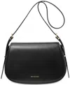 Michael Kors Michael  Lydia Small Leather Flap Messenger In Black