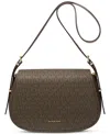 Michael Kors Michael  Lydia Small Monogram Flap Messenger In Brown,acorn
