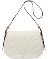 Michael Kors Michael  Lydia Small Monogram Flap Messenger In Vanilla,acorn