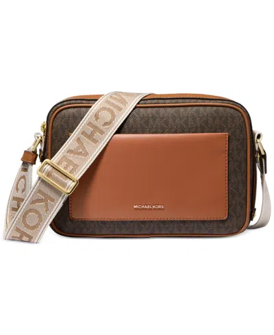 Michael Kors Michael  Maeve East West Pocket Crossbody In Brown,acorn,camel,light Cream
