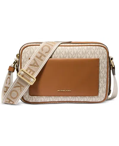 Michael Kors Michael  Maeve East West Pocket Crossbody In Vanilla,acorn