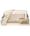 Michael Kors Michael  Maeve Small East West Pocket Handbag In Gold