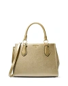 Michael Kors Michael  Marilyn Medium Leather Satchel In Pale Gold