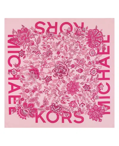 Michael Kors Michael  Medallion Fleur Silk Square Scarf In Pink