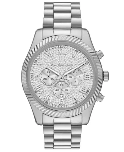 Michael Kors Michael  Men's Quartz Chronograph Stainless Steel Bracelet Watch 45mm In Metallic