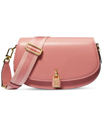 Michael Kors Michael  Mila Medium Leather East West Sling Messenger In Sunset Rose