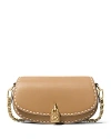 Michael Kors Michael  Mila Small East West Leather Crossbody In Camel