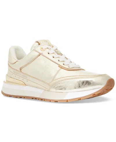 Michael Kors Michael  Mmk Nova Lace-up Trainer Sneakers In Pale Gold