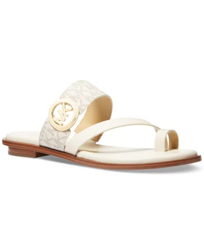 Michael Kors Michael  Mmk Vera Slip-on Toe-ring Slide Sandals In Multi