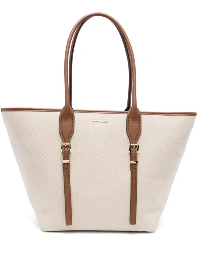 Michael Kors Michael  Moore Large Buckle Tote Bag In Neutral