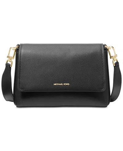 Michael Kors Michael  Nessa Small Leather Messenger In Black
