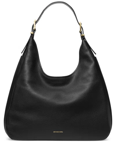 Michael Kors Michael  Nolita Extra-large Leather Hobo Shoulder Bag In Black