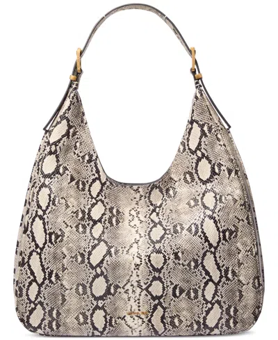 Michael Kors Michael  Nolita Large Hobo Leather Shoulder Bag In Brown