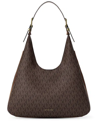Michael Kors Michael  Nolita Large Hobo Shoulder Bag In Brown