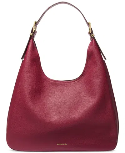 Michael Kors Michael  Nolita Large Leather Hobo Shoulder Bag In Purple