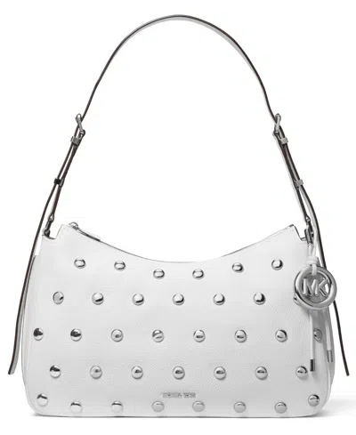 Michael Kors Michael  Nolita Large Top Zip Convertible Shoulder Bag In White