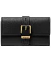 Michael Kors Michael  Nolita Medium Flap Trifold Leather Wallet In Black