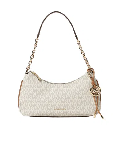Michael Kors Michael  Nolita Medium Signature Logo Chain Pochette In Gray